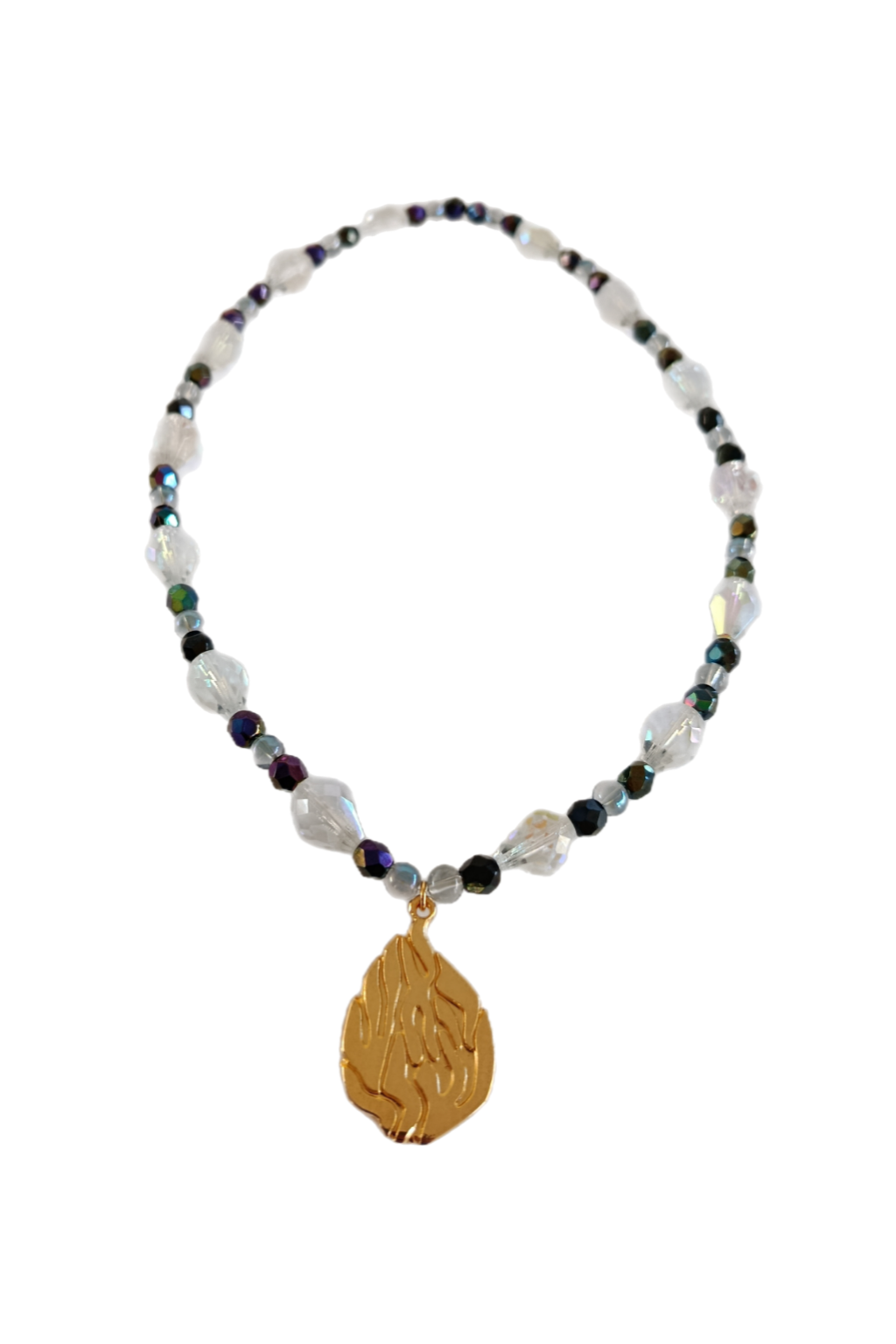 Collier Aesh Shéli Doré Sur Crystal de Roche
