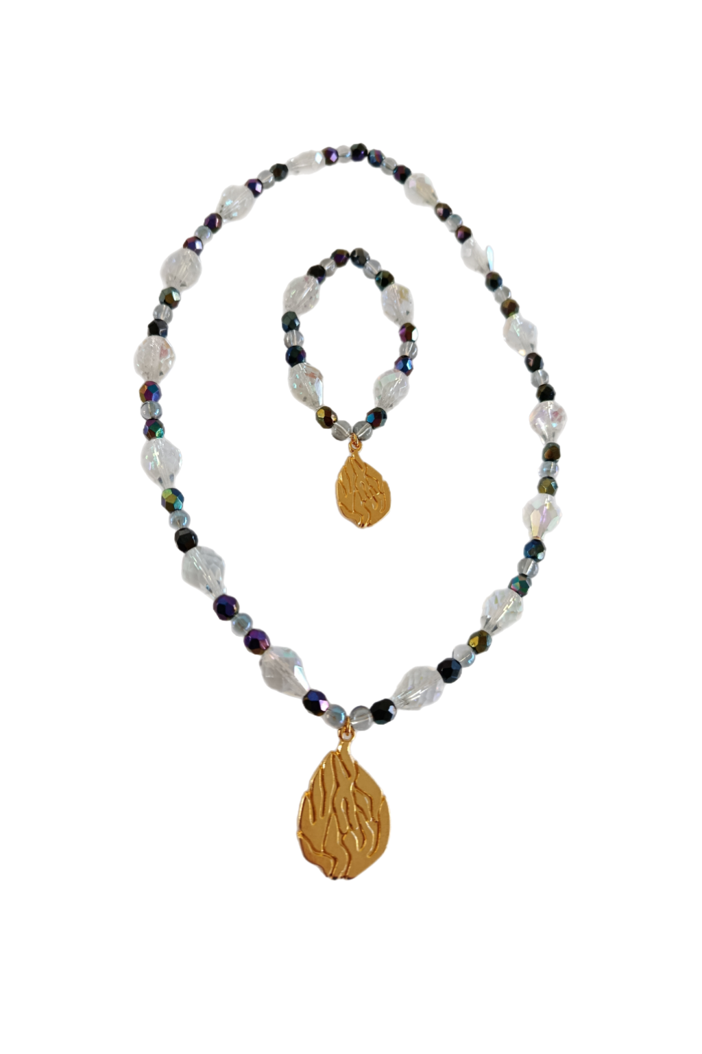 Collier Aesh Shéli Doré Sur Crystal de Roche