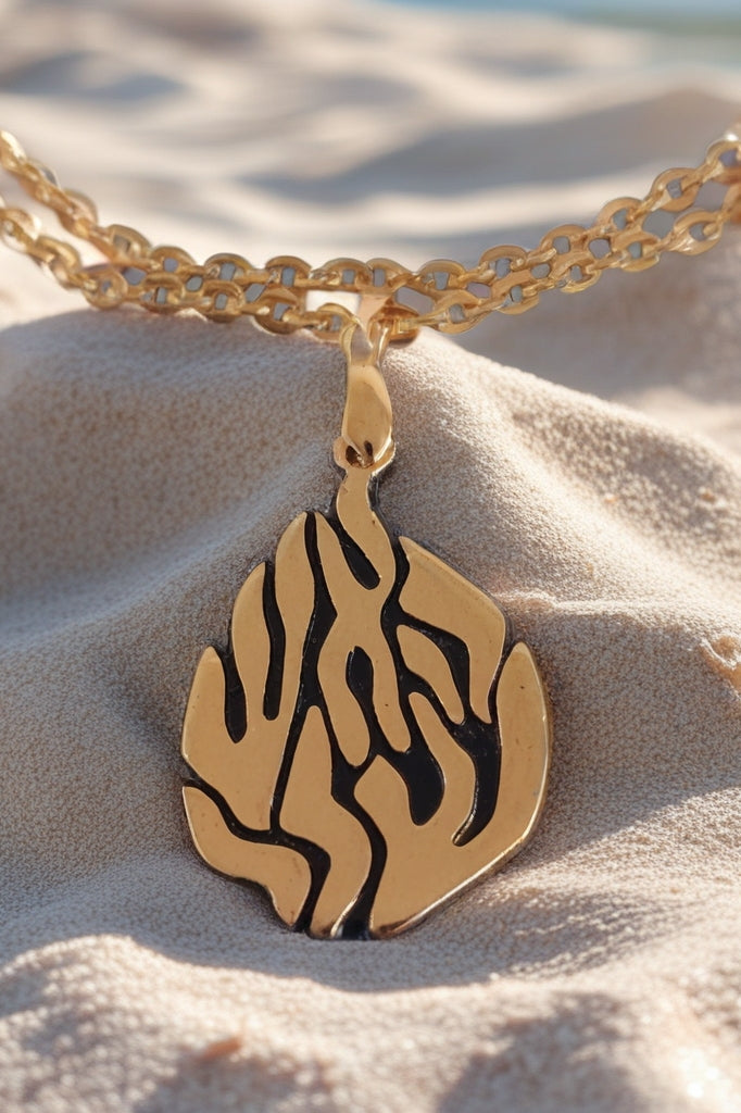 Collier Aesh Shéli Doré grand modèle sur chaîne dorée