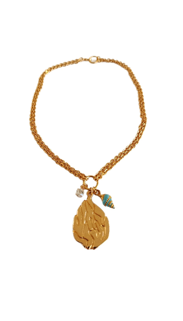Collier Aesh Shéli Doré - Double Chaînes Dorées et charms