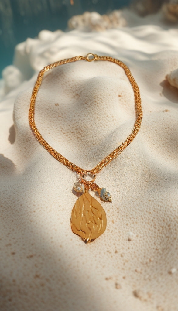 Collier Aesh Shéli Doré - Double Chaînes Dorées et charms