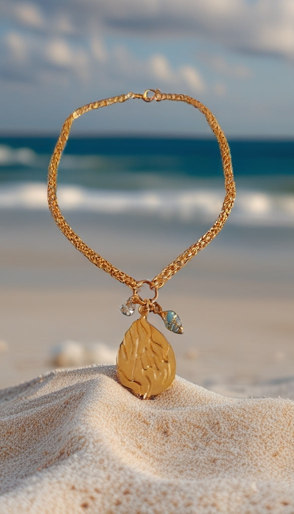 Collier Aesh Shéli Doré - Double Chaînes Dorées et charms